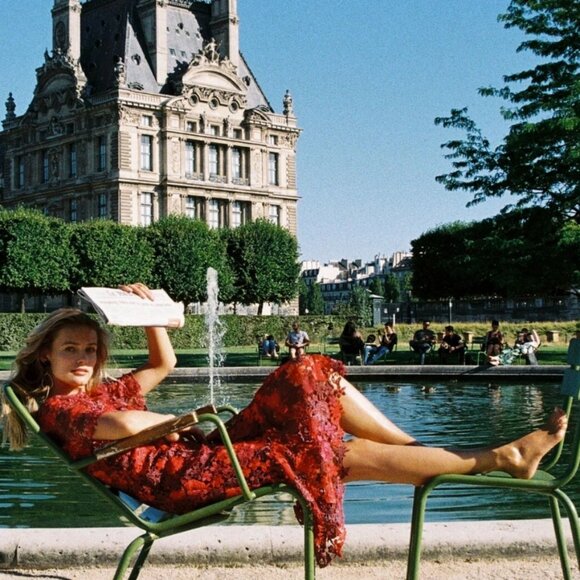 NWT ANTHROPOLOGIE BRIGITTE EMBROIDERED LACE FLORAL DRESS by EVA FRANCO Size 2 - Picture 5 of 5